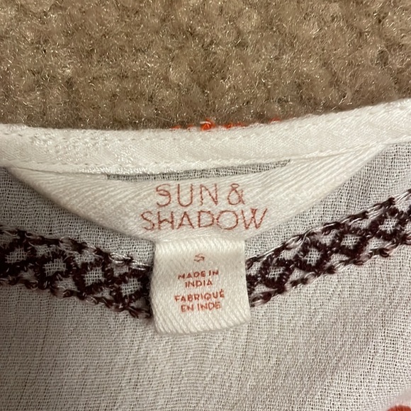 Womens Sun & Shadow White Long Sleeve Light Weight Open Front Blouse. Size S - Picture 5 of 7